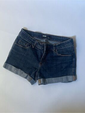 BDG Dark Wash Denim Shorts with Roll Cuff